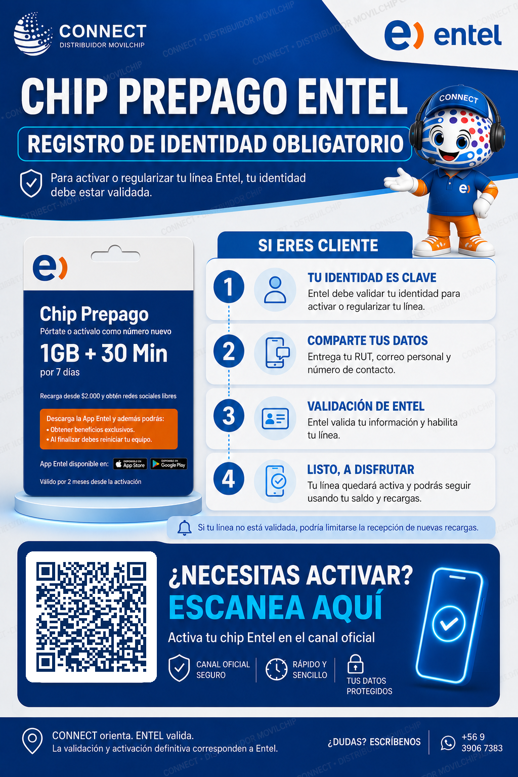 Vista previa de instrucciones Entel para clientes