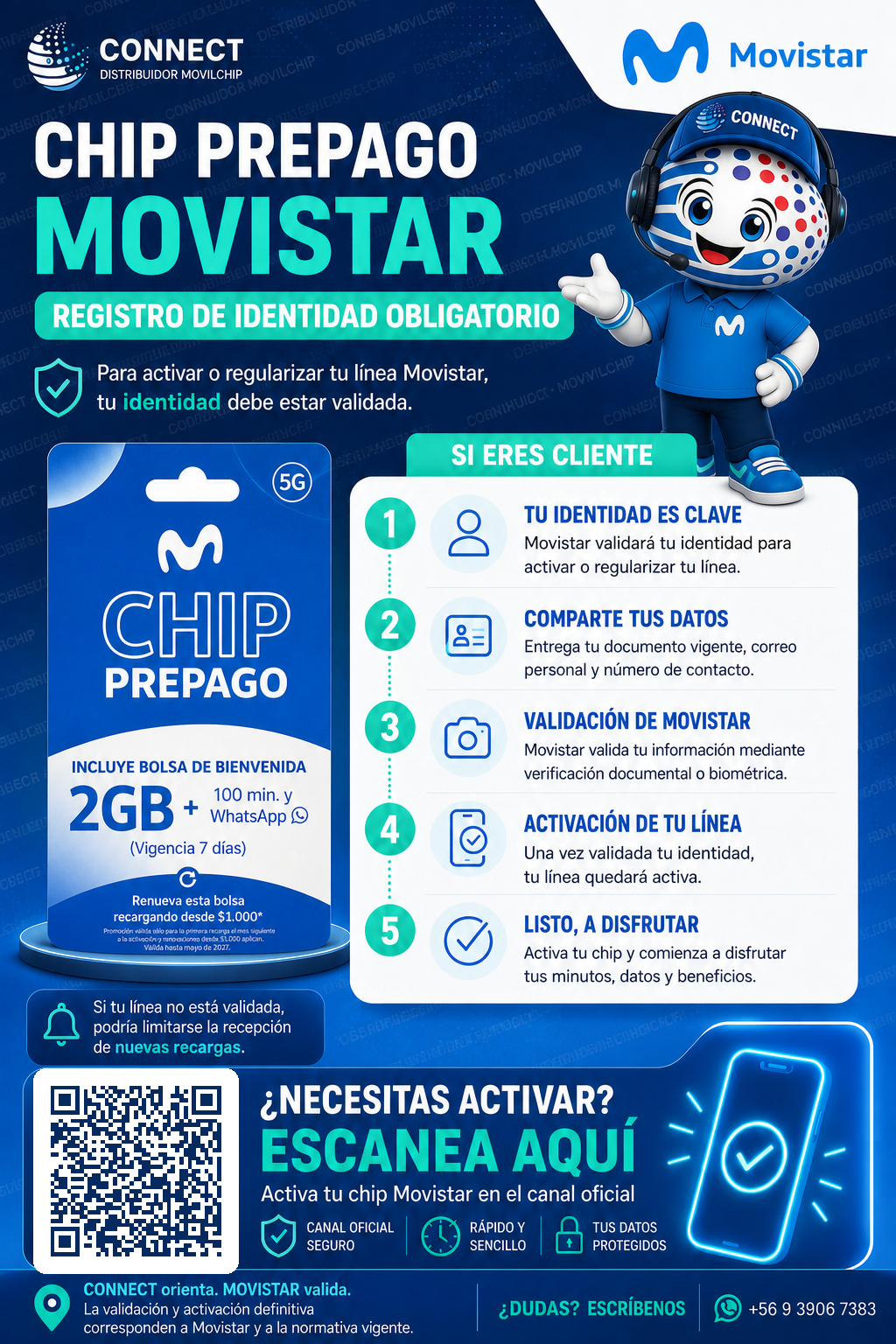 Vista previa de instrucciones Movistar para clientes