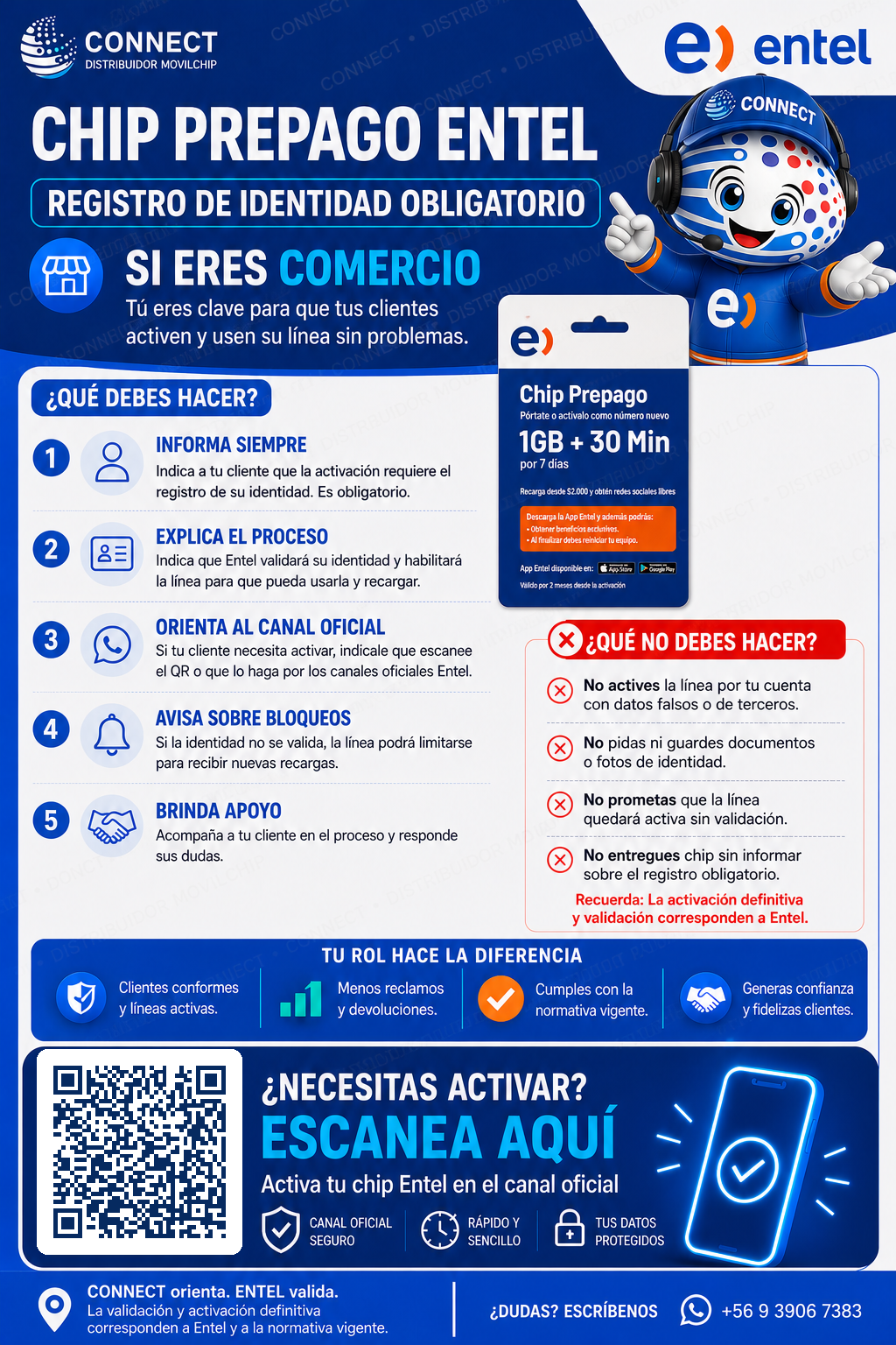 Vista previa de instrucciones Entel para comercios