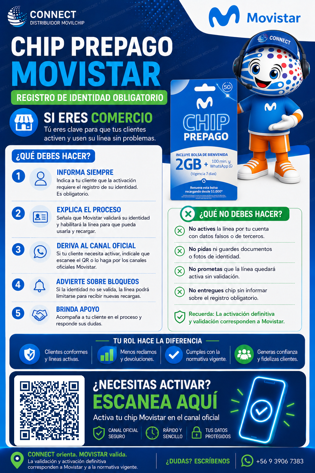 Vista previa de instrucciones Movistar para comercios