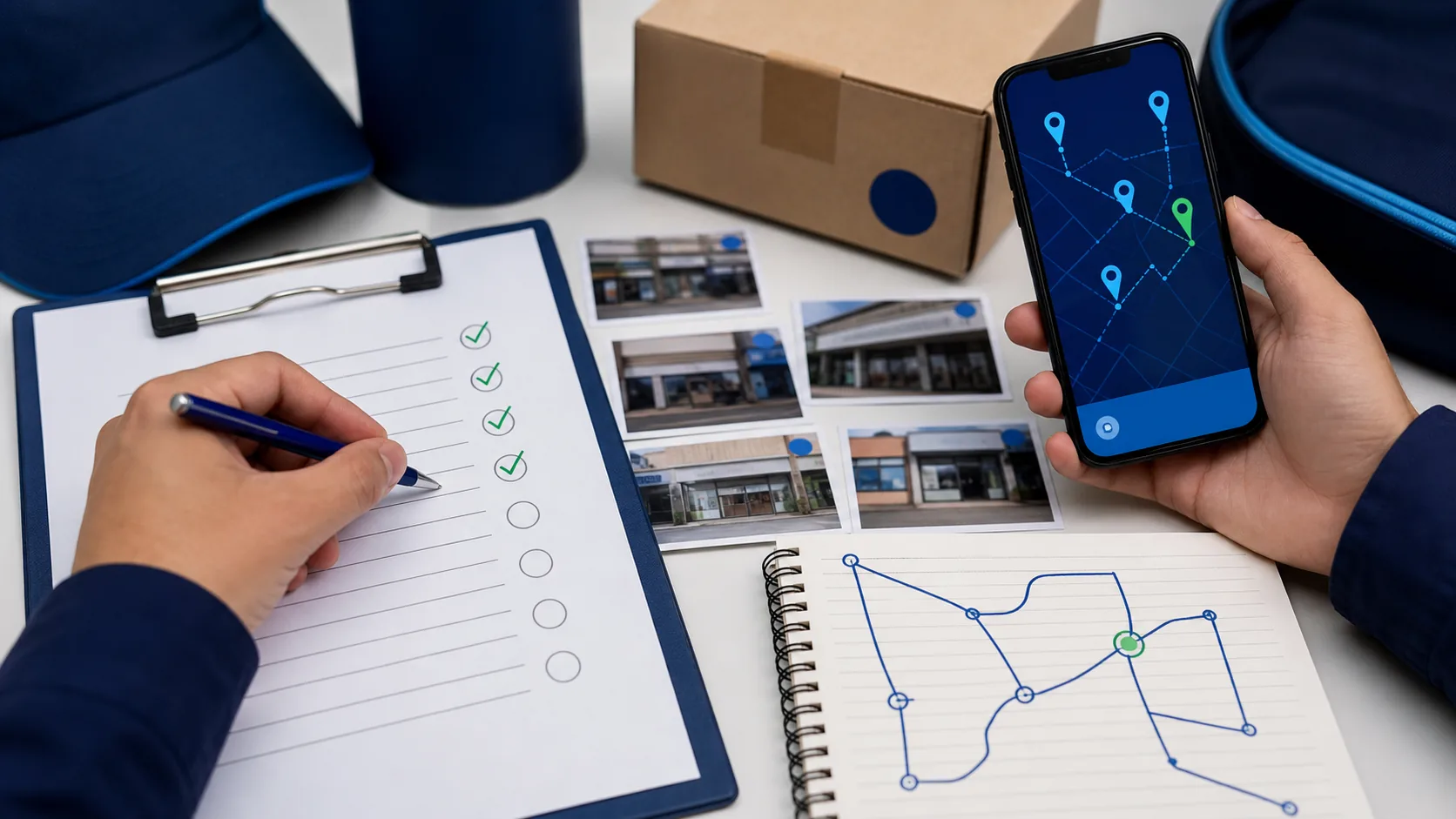 Planificación de rutas y evidencias de visitas comerciales